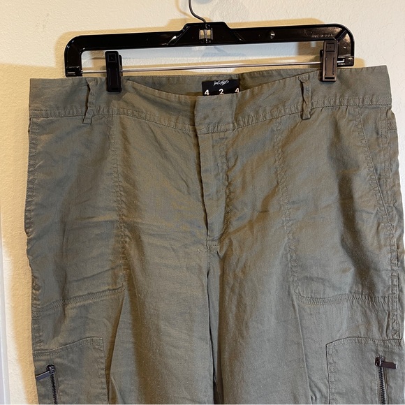 Lord & Taylor 424 Fifth Cargo Style Summer Linen Pants Size 12 - Picture 3 of 12